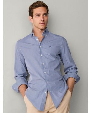 Hackett Light Tailored Fit City Deck Striped Shirt - Blue