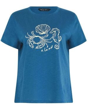 M Com A La Mer Graphic Print T-Shirt - Blue
