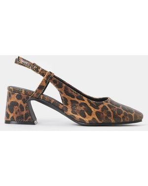 JD Williams Block Heel Slingback Shoes - Natur
