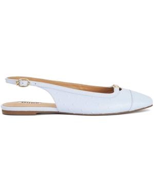 Dune Standard Fit Hanna Ballet Suede Shoes - White