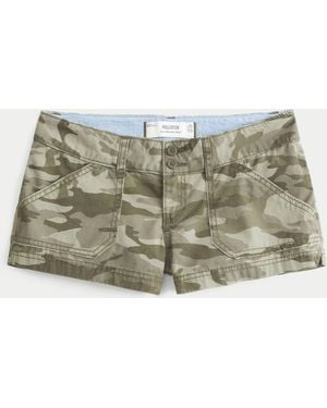 Hollister Low Rise Y2K Camo Mini Shorts - Green