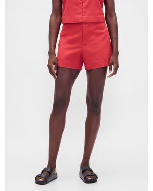 Gap 4Zoll Mid Rise Leinen-Blend-Shorts - Rot