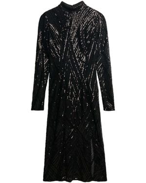 Superdry Open Back Long Sleeve Midi Dress - Black