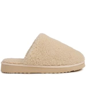 Celtic & Co. Studio Teddy Mule Slippers - Natural