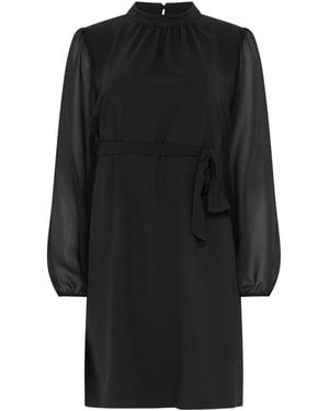 M Com Belted Tunic Dress - Black
