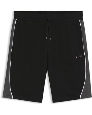 BOSS Stripe Detail Logo Shorts - Black