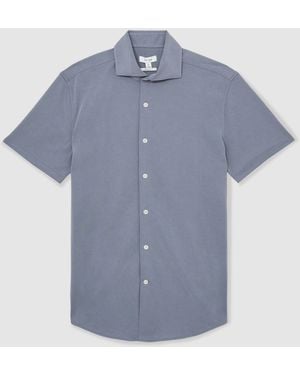 Reiss Robbie Modal-Blend Shirt - Blue