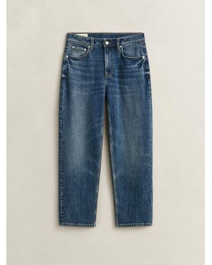 GANT Cropped Straight Leg Stretch Denim Jeans - Blue