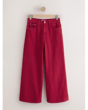 Next Wide Leg Jeans - Red