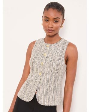 Lipsy Monochrome Boucle Waistcoat - White