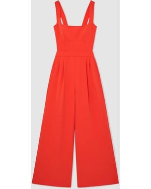 Reiss Dion - Orange Wide-leg Cut-out Jumpsuit, Us 8 - Red
