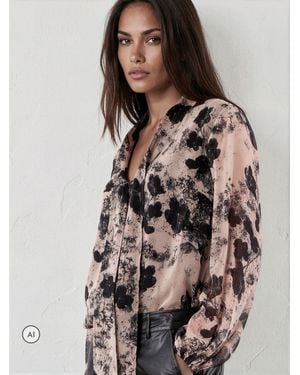 Religion Alfa V-Neck Blouse With Tie Sash - Natural