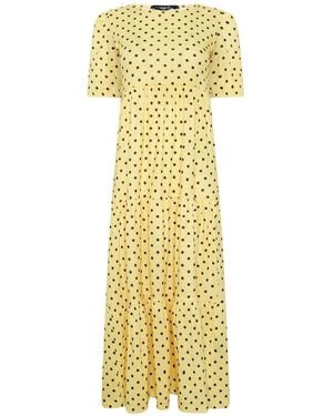 PixieGirl Petite Spot Tiered Maxi Dress - Metallic