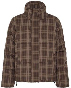 PixieGirl Petite Check Puffer Coat - Brown