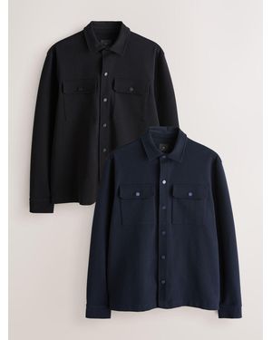 Next Jersey Twill Popper Shackets 2 Pack - Black