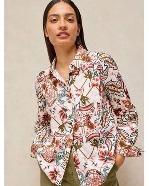 White Stuff Libby Printed Shirt - Braun