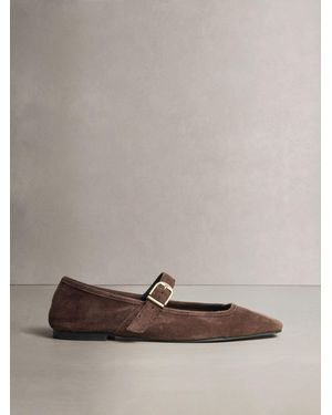 Next N. Premium Leather Mary Jane Shoes - Grau
