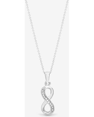 Simply Silver Cubic Zirconia Infinity Pendant - White