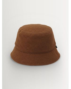 COACH Signature Cotton Jacquard Bucket Hat - Brown