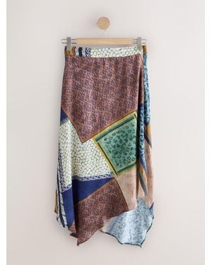 Next N. Premium Satin Asymmetric Maxi Skirt - Pink