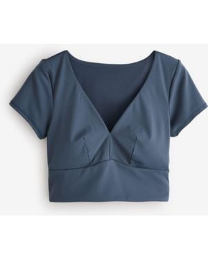 Lipsy Plunge Sports Top - Blue
