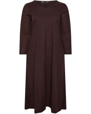 Evans Ribbed Dress - Brown
