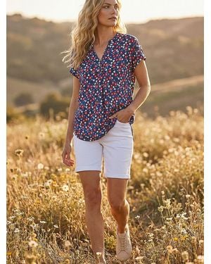 Roman Floral Puff Print Textured Shirt - Metallic