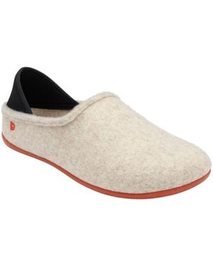 Lotus Textile Flat Slippers - White