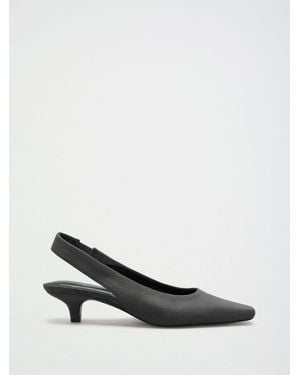 Friends Like These Wide Fit Chisel Toe Slingback Kitten Heels - White