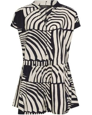 PixieGirl Petite Button Through Drop Waist Shirt Dress - Black