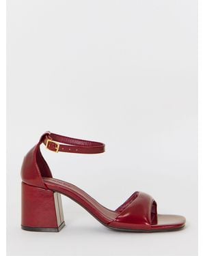 Simply Be Extra Wide Fit Barely There Block Heels - Red