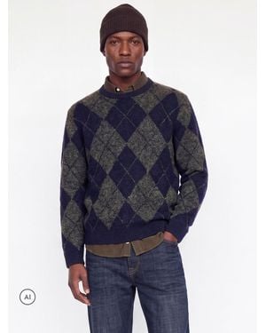 Jack & Jones Fluffy Crew Neck Knitted Sweater - Blue