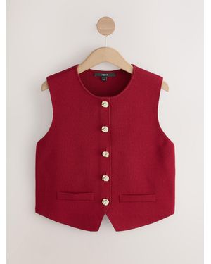 Next Smart Button Front Waistcoat - Red