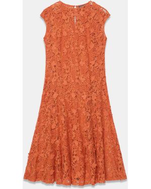 Mint Velvet Lace Midi Dress - Orange
