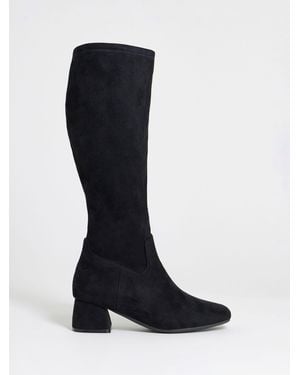 JD Williams Standard Fit Block Heel Stretch Knee High Boots - Black