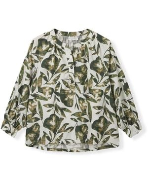 Celtic & Co. Gathered Woven Blouse - Green