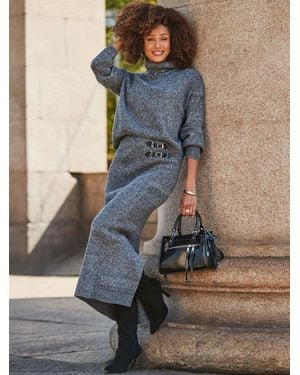 Sosandar Knitted Midaxi Skirt - Blau