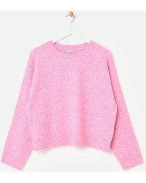 Oliver Bonas Crew Neck Knitted Jumper - Pink