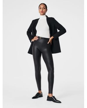 Spanx Shape Faux Leather Leggings - Black