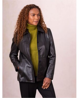 Lakeland Leather Mawbray Collared Button Down Jacket - Black