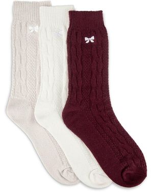 Totes Super Soft Ankle Socks 3 Pack - Red