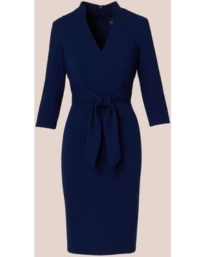 Adrianna Papell Tie Short Dress - Blue