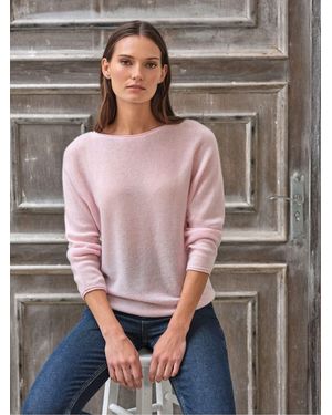 Pure Collection Gassato Cashmere 3/4 Sleeve Jumper - Pink