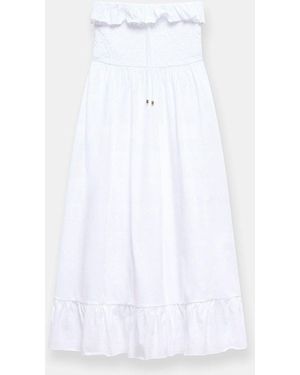 Mint Velvet Bandeau Midi Dress - White