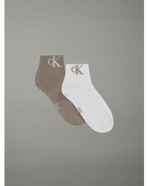 Calvin Klein Monogram Socks 2 Pack - White