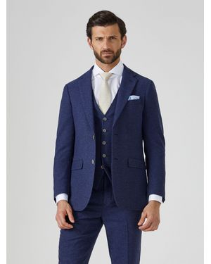 Skopes Single Breasted Jude Tweed Tailored Fit Suit Jacket - Blue