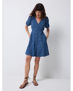 Scamp & Dude Denim Button Through Dress - Blue