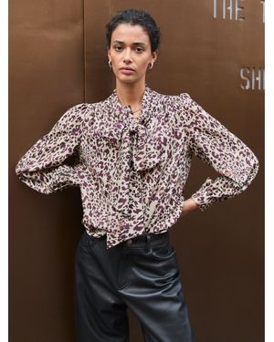 Baukjen Ischia Printed Bow Neck Blouse - Brown