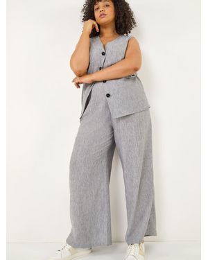 Roman Curve Wide Leg Pants - Gray