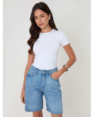 Threadbare Denim Bermuda Shorts - Blue